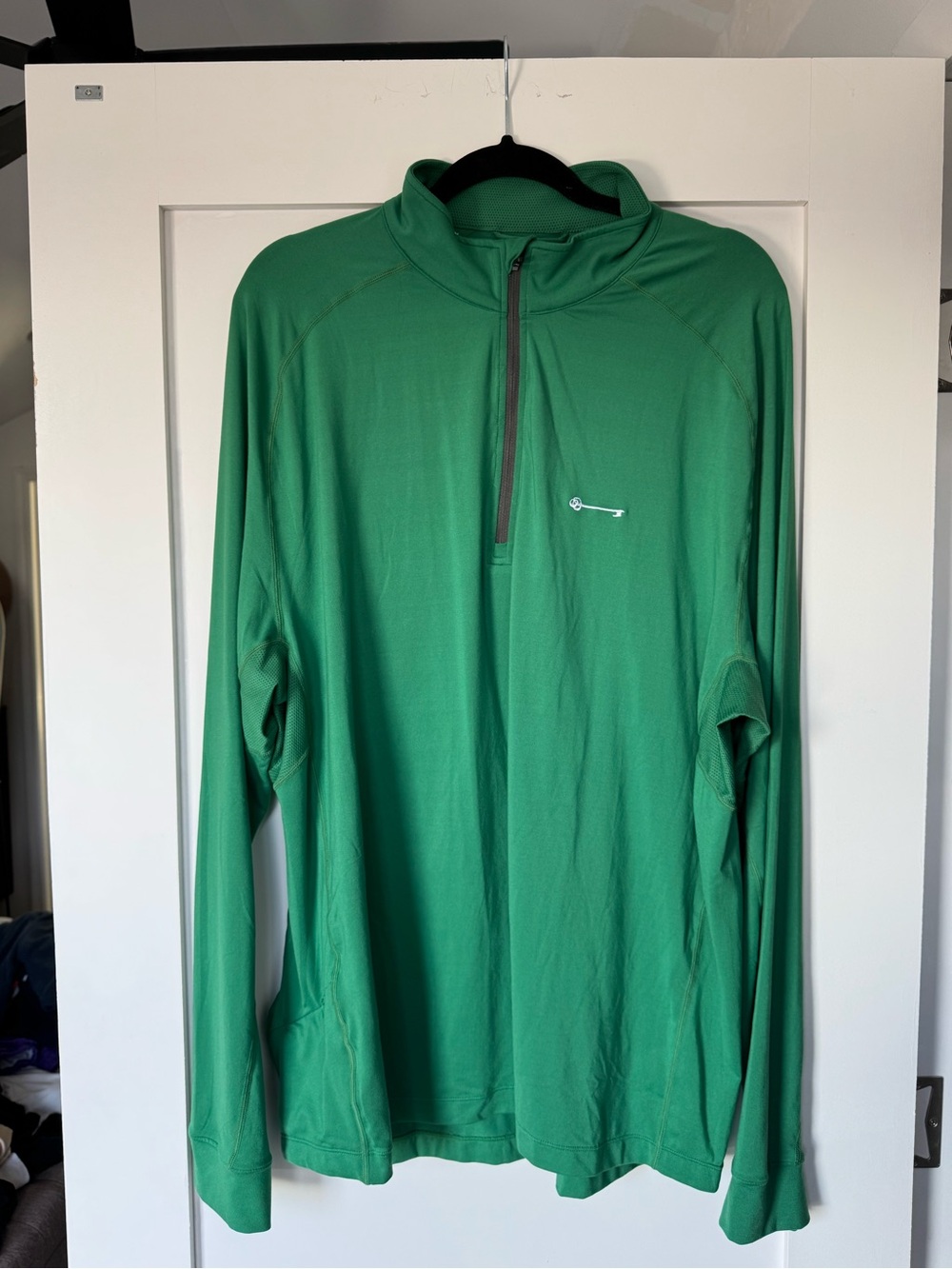 Men's Green Quarter-Zip Performance Pullover